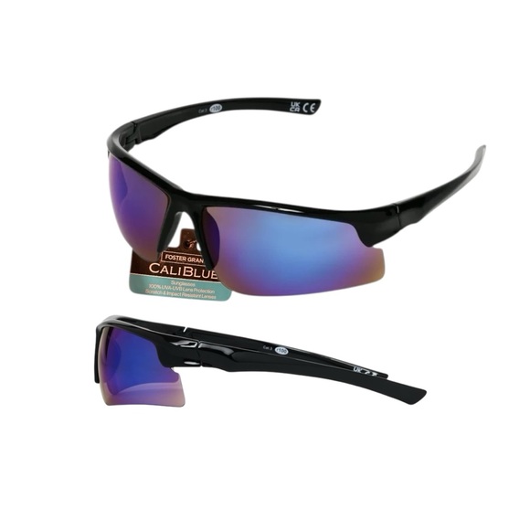 Foster Grant Other - Foster Grant Cali Blue Performance Blade Black Sunglasses with Blue Lenses